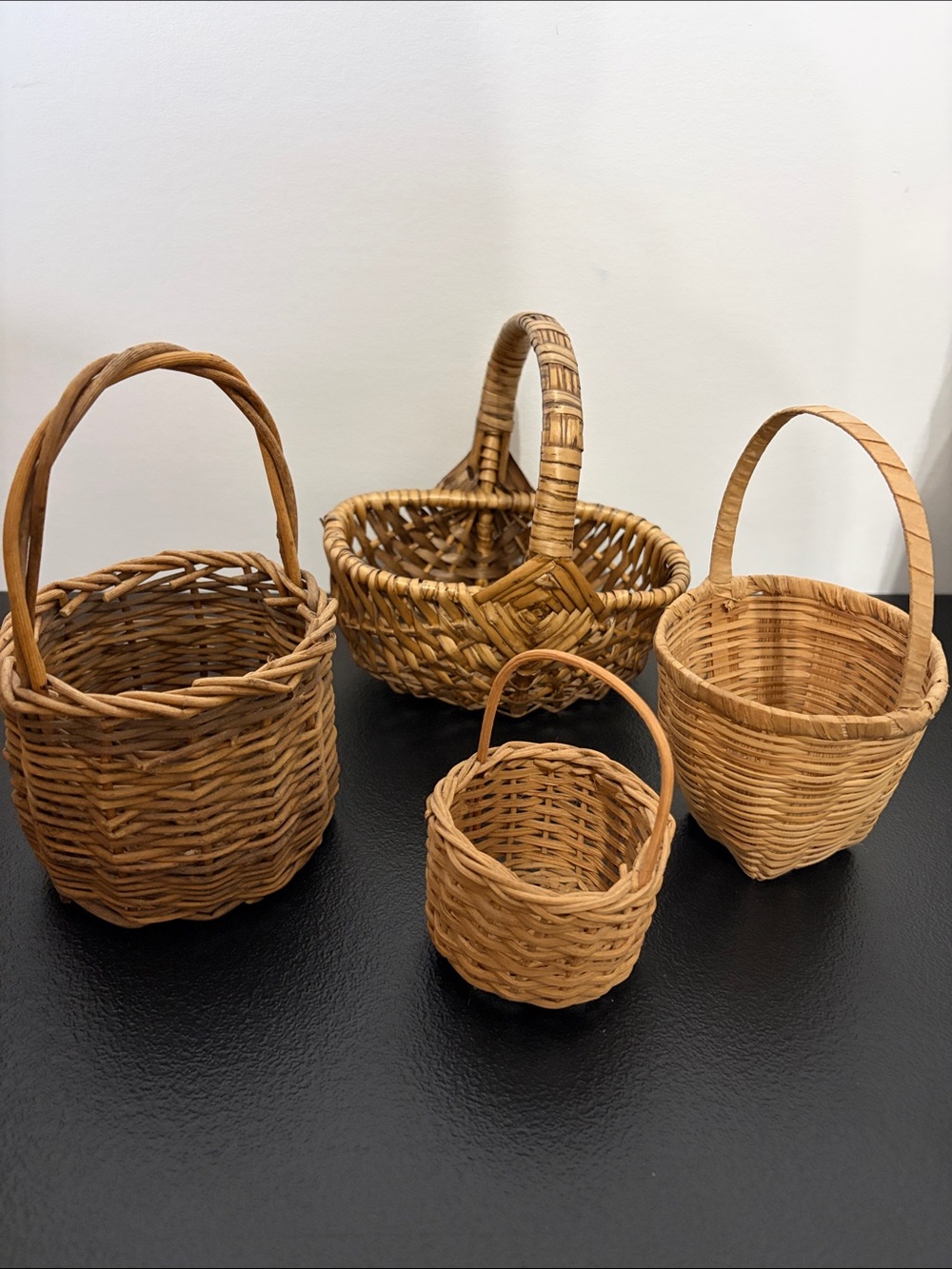 🧺 BUNDLE 🤎Mini 4” to 7” Woven Natural Rattan Basket Bundle